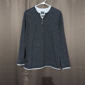 Zimego Mens Long Sleeve Henley V Neck Shirt With Buttons